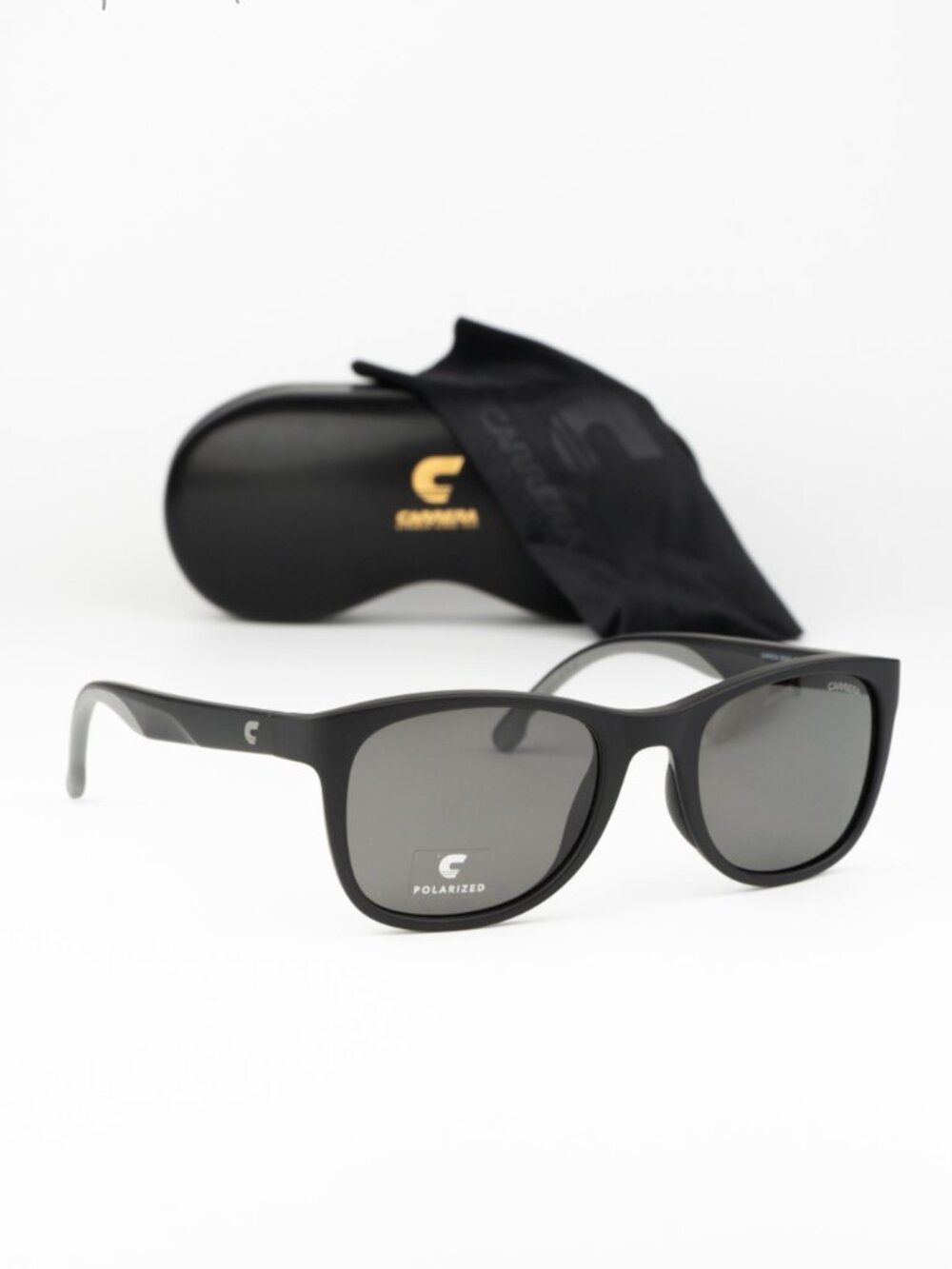 Carrera Women Sunglasses Black Grey Polarized Square CARRERA 8054/S 0003/M9 NEW